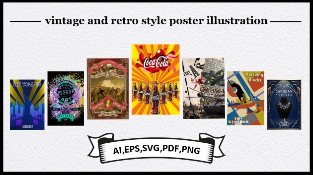 I will create a professional vintage and retro style poster ...