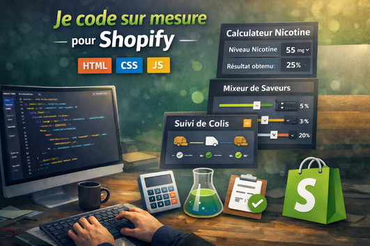 Je vais coder vos éléments personnalisés Shopify en HTML CSS JavaScript ...