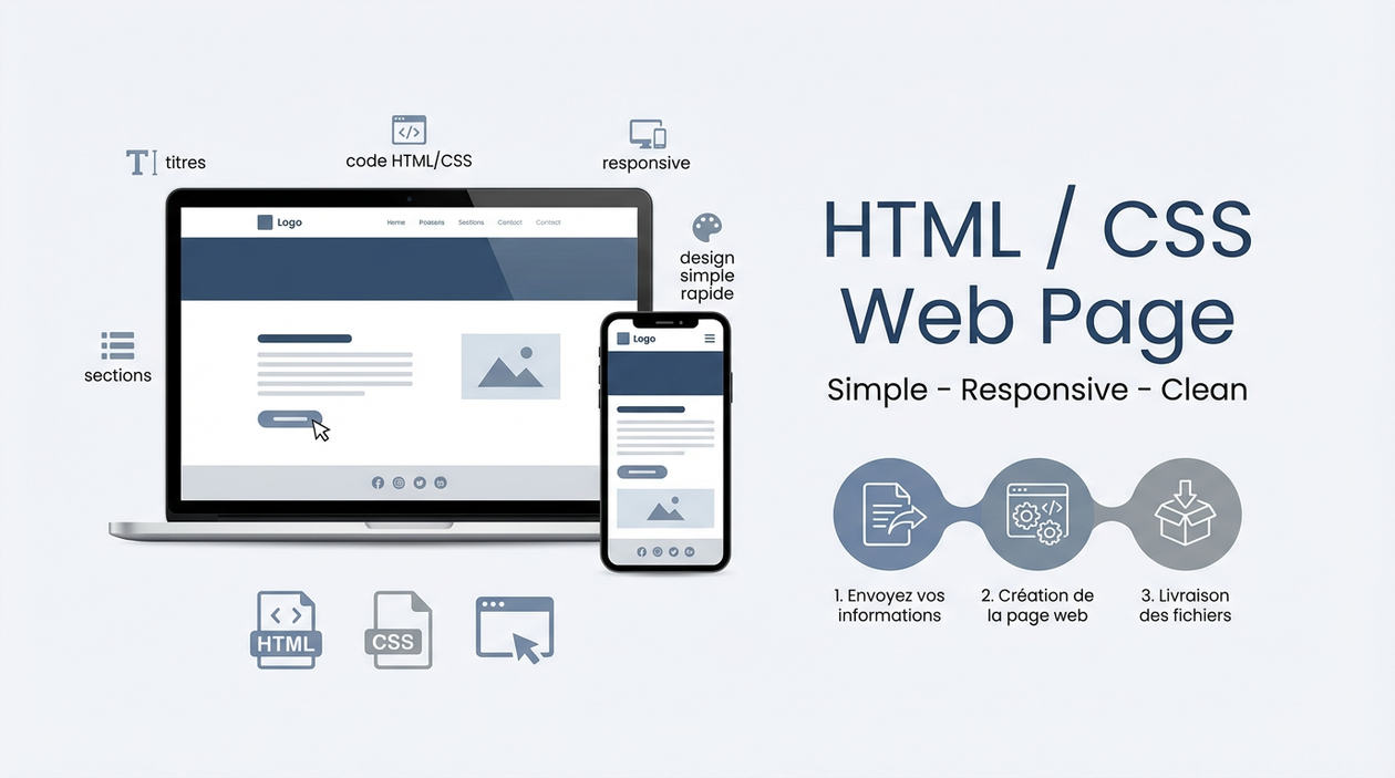 Je vais vous créer une page web professionnelle en HTML/CSS par Processweb